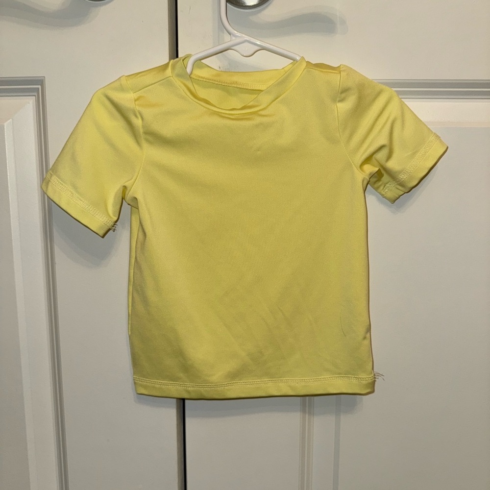 Kids Baby Yellow Short Sleeve Rashguard Swim Shirt UPF 50+ Toddler 18 months